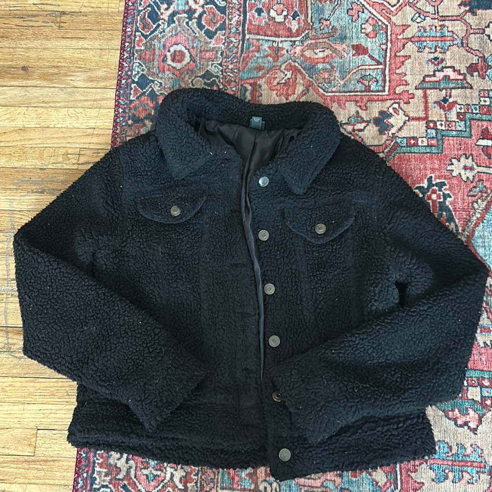 Black Wild Fable Fuzzy Jacket